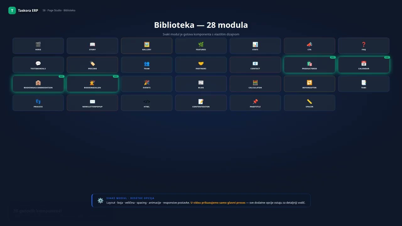 Video 8 3 — Page Studio: web stranica za 15 minuta bez koda | Taskora ERP