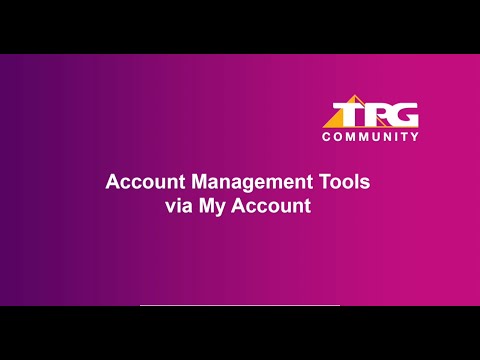 TPG - Account Management Tools via My Account