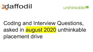 How to crack daffodil software and unthinkable placement drive ( PART 2)