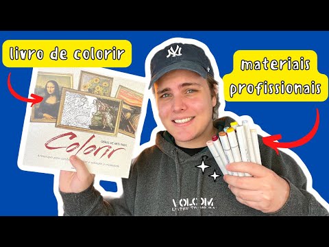 ARTISTA PROFISSIONAL COLORINDO LIVRO COM VÁRIAS OBRAS DE ARTE FAMOSAS