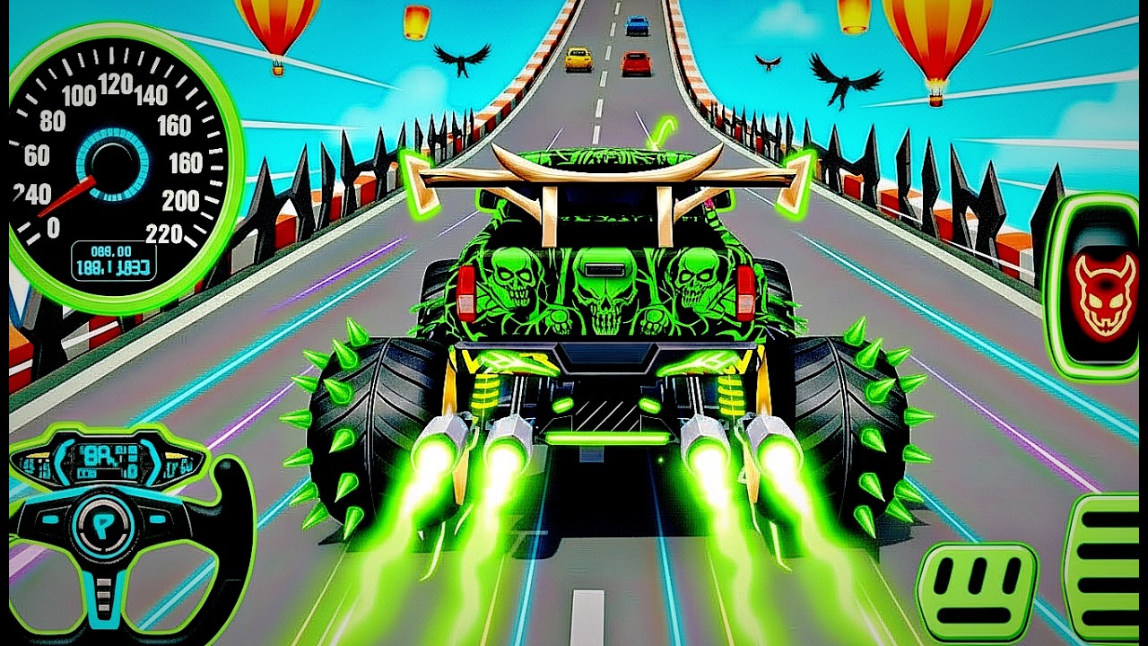 Mega Ramp Monster Car Racing 3D - Extreme Car Stunts -Android Gamepla #MegaRamp #3DGames #CarRacing