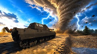 💥REALISTIC Giant Tornado Vs WW2 Tanks ! Can the Crew Survive ? Teardown Military Destruction screenshot 5