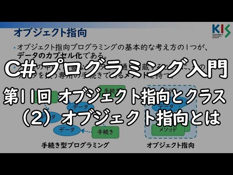 C#プログラミング入門 第11回 (2) オブジェクト指向とは