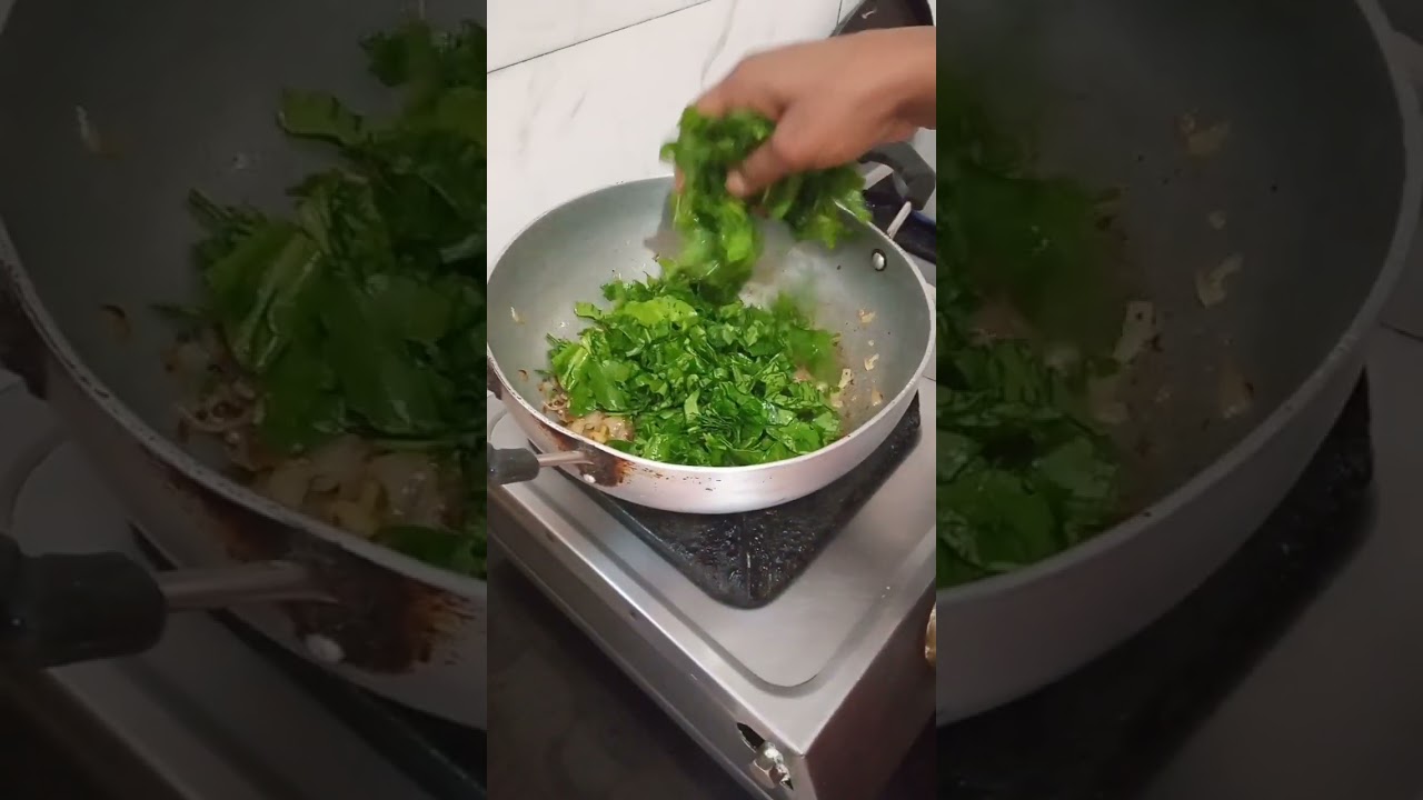 spinach fry 😋 very tasty and simple, healthy spinach fry less oil 