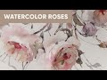 Watercolor flowers (roses) in progress