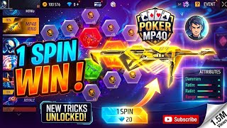 ONLY 20 DIAMONDS?😱! 1 Spin Trick for Flashing Spade MP40 in Free Fire!🔥1 SPIN WIN!💥100% Secret Trick