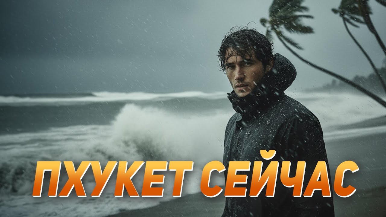 Пхукет сейчас! Пляж Карон. Дождь, волны и потоп.