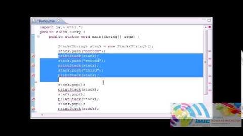 Intermediate Java Tutorial   14   Stacks, push, pop