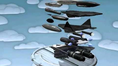 Sukhoi T-50 PAK-FA fighter model disassembly in Spore