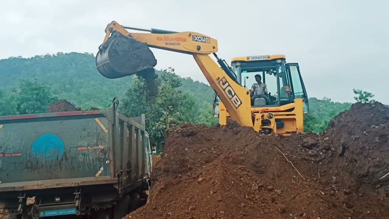 jcb 3dx Backhoe Loading tata tripper truck || Fully loding truck | jcb video || Jcb vs truck