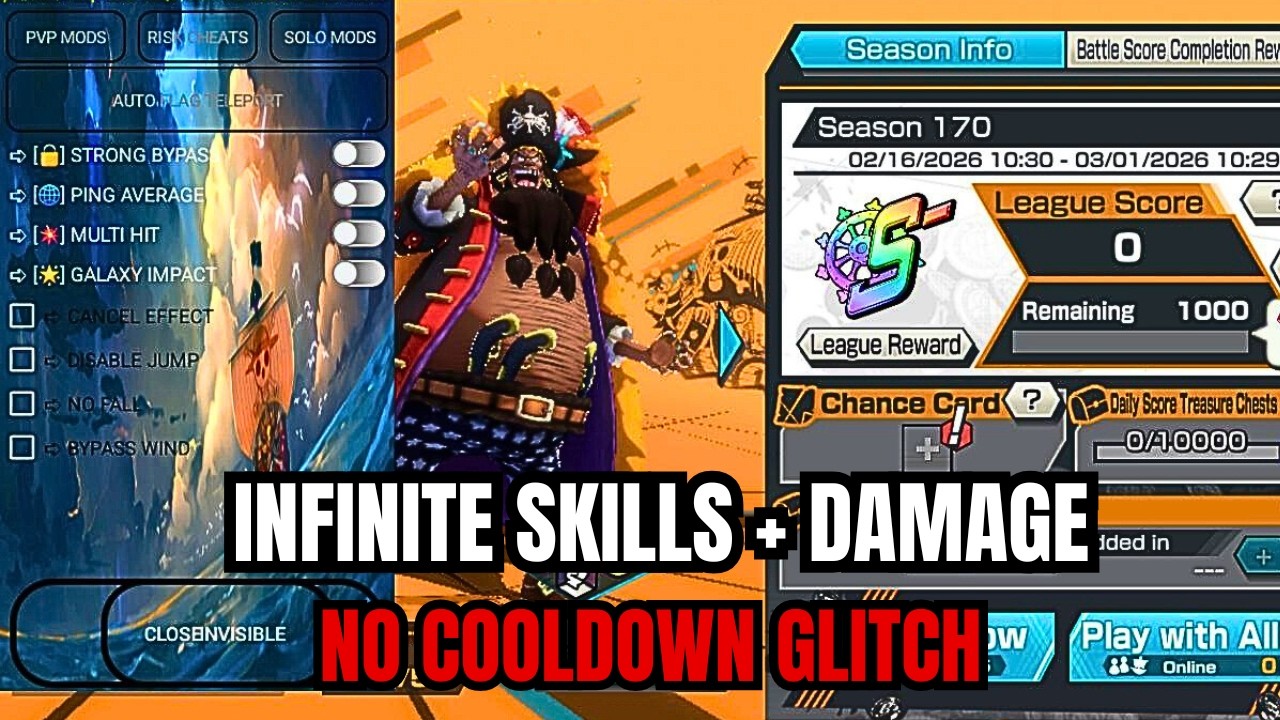 Blackbeard Infinite Skills (Tremor Crush + Black Vortex)  | OPBR MEGA MOD MENU