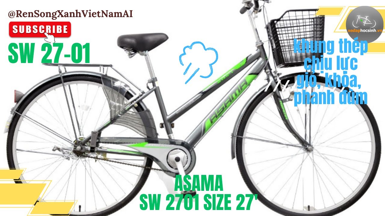 Xe đạp Asama SW 27 01 Size 27 inches bền bỉ thử thách thời gian cho ông bà học sinh