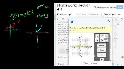 Graph f(x) = e^(x - 3) College Algebra MyMathlab Homework Problem