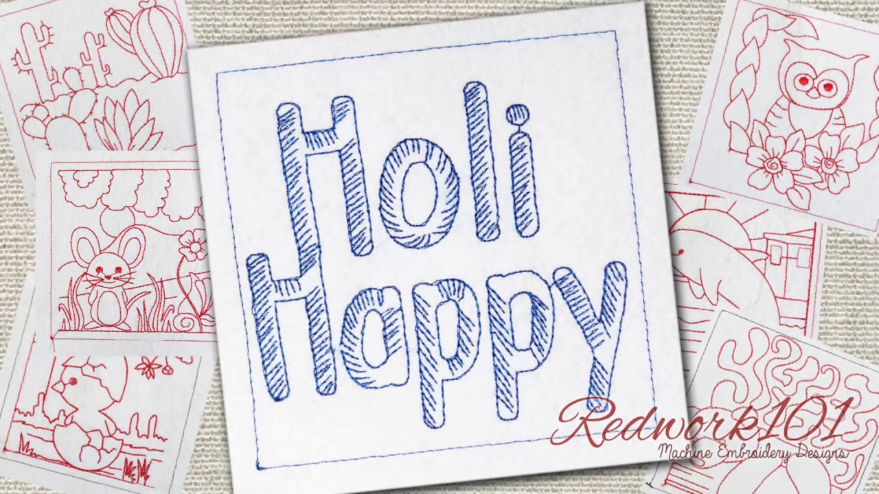 Holi celebrations text  redwork embroidery designs  youtube Holi celebrations text  redwork embroidery designs  youtube