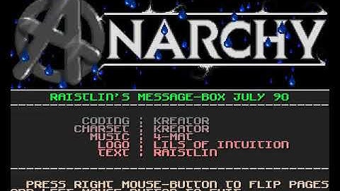 Anarchy   Raistlins Message Box #1 HYPERSPIN AMIGA INTRO CRACKTRO DEMO COMMODORE NOT MINE VIDEOS
