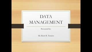 Data Management Part II