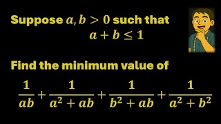 An Elegant Inequality Problem | Minimum Value When 𝑎+𝑏≤1