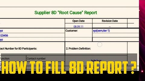 How to fill 8D format ?||problem solving || OEM supply format ||corrective action || CAPA || PDCA