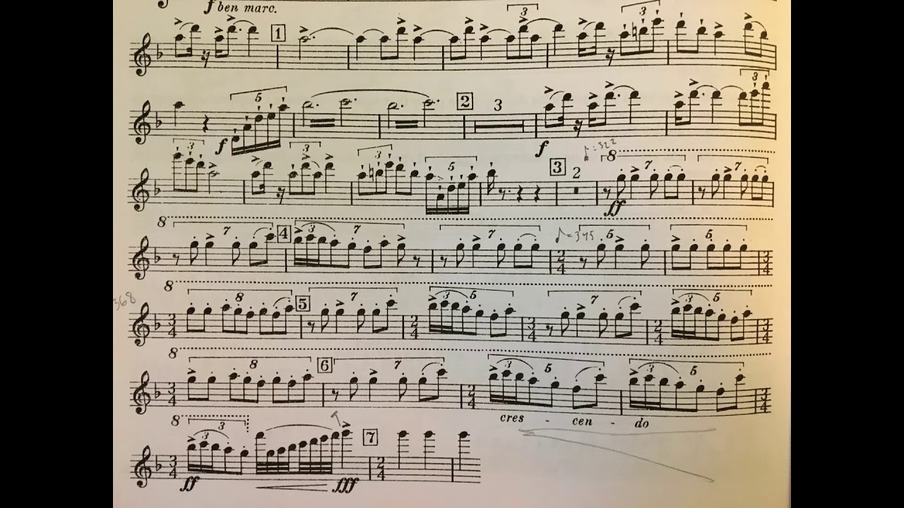 Petrouchka flute excerpt click track for practice YouTube