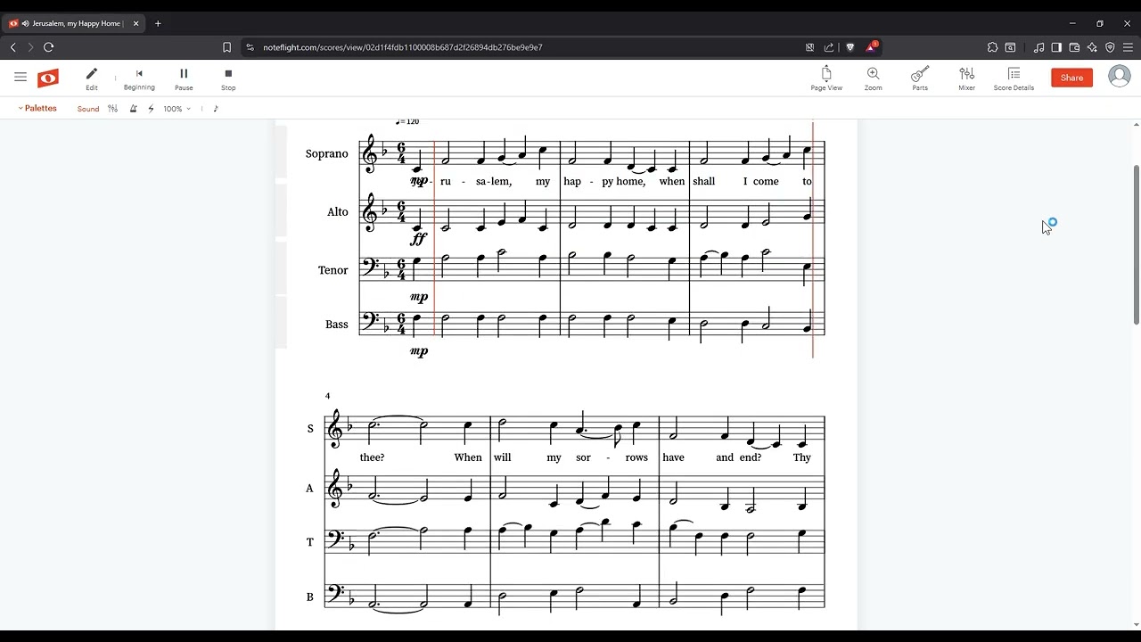 Jerusalem, my Happy Home  - Alto