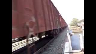 Goods train on Feroke railway bridge
