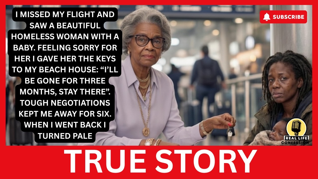 I missed my flight and saw a beautiful homeless woman with a baby. I gave her my key, but…