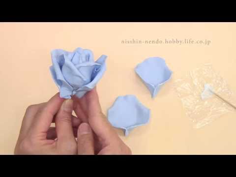 軽量粘土で作る バラの作り方１ ３ ２ 花の作り方 後編 Youtube