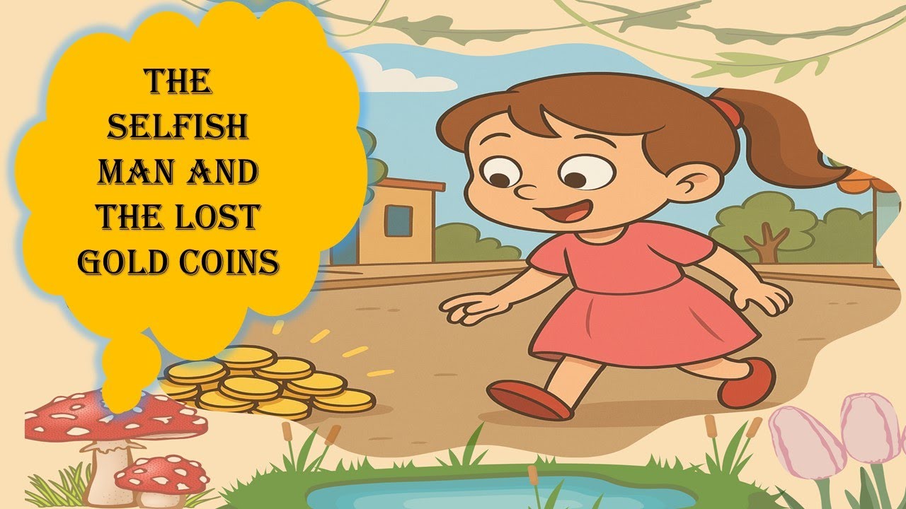 The Selfish Man and the Lost Gold Coins | Moral Story in English Listening Practice #grader ...