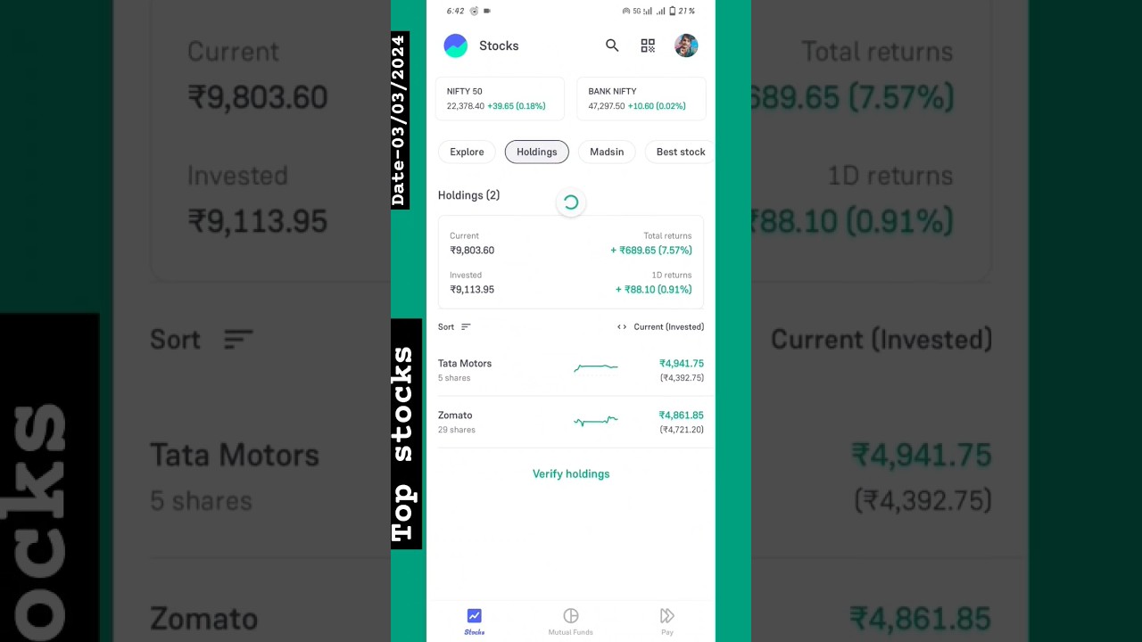 My stocks portfolio|| Best Nifty 50 Stocks ||Top Stocks 2024|| 