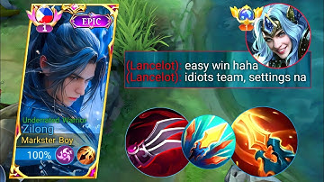 ARROGANT PLAYER UNDERESTIMATE ZILONG SO BAD! (one shot - kill all) ZILONG BEST BUILD 2023