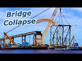 Key Bridge Collapse Close-Up Truss Pulled Out Water