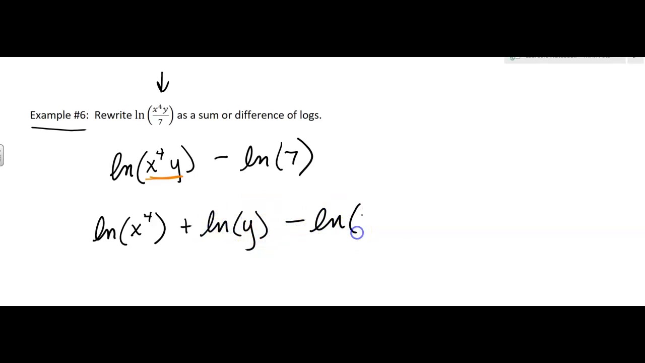 4.5.h Expanding a Logarithmic Expression YouTube