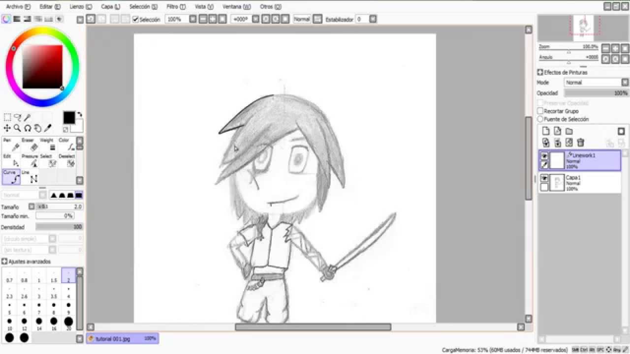 Tutorial Paint tool Sai Episodio 1/3 A dibujar! YouTube