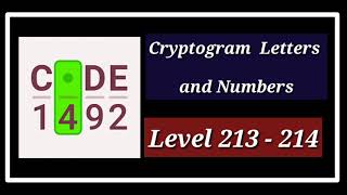 Cryptogram Level 213 - 214 Letters and Numbers