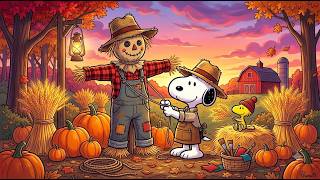 Snoopy's Cozy Autumn Scarecrow 🌾🎃🌅 Relaxing Jazz Music for Unwinding & Peaceful Moments