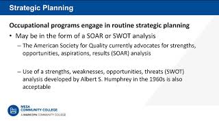 Program Review Analysis and Strategic Planning