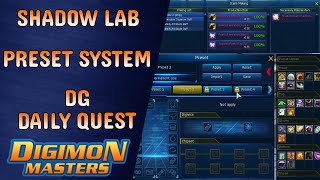Digimon Masters Preset System New Shadow Lab And Daily DG Quest DMO Att 02/09/2025