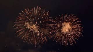 2021 Fourth July  Independence Day Fireworks at Lake Champlain Burlington Vermont.