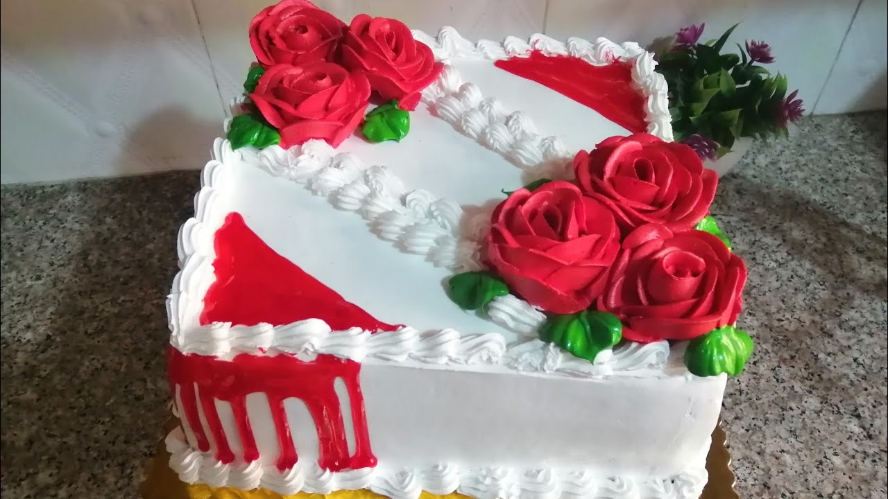 تزيين كيكه مربعه ينفع لكل المناسبات 🔥🔥