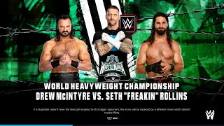 Reuploaded WWE WrestleMania 40 Seth Freakin Rollins vs Drew McIntyre w CM Punk as Referee