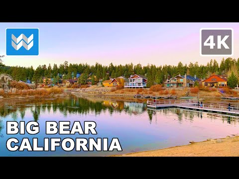 [4K] Big Bear Lake, California USA - Boulder Bay Park - Scenic Nature Walking Tour 🎧 Binaural Sound