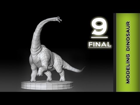 Autodesk Maya 2013 Modeling Tutorial - Dinosaur (brachiosaurus) Modeling Part 9