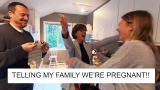 TELLING MY FAMILY WE'RE PREGNANT *HILARIOUS REACTION*
