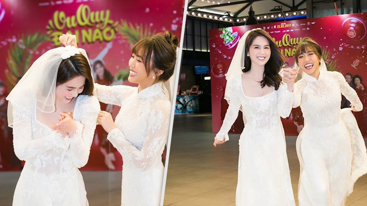 Ngọc Trinh, Diệu Nhi diện váy cưới nhảy nhót tưng bừng ở lễ ra mắt phim