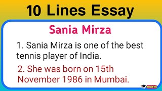10 Lines On Sania Mirza In English   10 short Essay On Sania Mirza In English