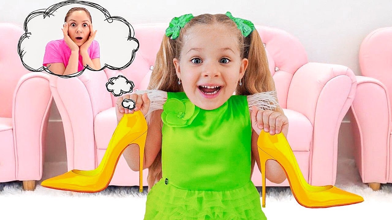 Diana mang giày của mẹ