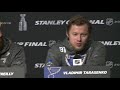 Tarasenko, O'Reilly and Sundqvist talk after Game 1 in Stanley Cup Final