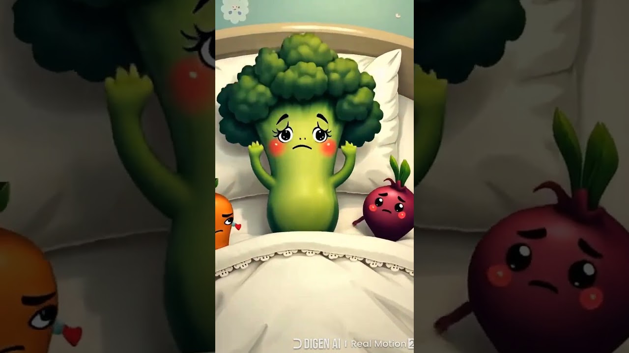 Evolution of Baby: capsicum doctor and broccoli pesent hospital 