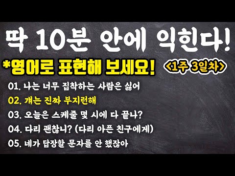 3일차 - <strong>작심삼일</strong> 뿌시자🔥 | 10분 <strong>영어</strong> | 왕초보도 쉽게하는 자동영어트레이닝