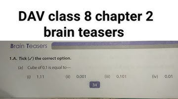DAV Class 8 chapter 2 brain teasers ।। Class 8 chapter 2 brain teasers dav public school